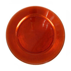 Round Red Beaded Plastic Charger Plate 13