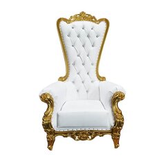 Gold And White Bride/Groom Throne Chair