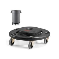 Round Trash Can with Dolly 32 gallons 