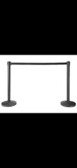 Black Crowd Control Posts with Retractable Belt - Black, 10'