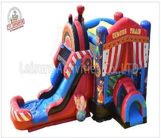 circus themed bounce house slide combo