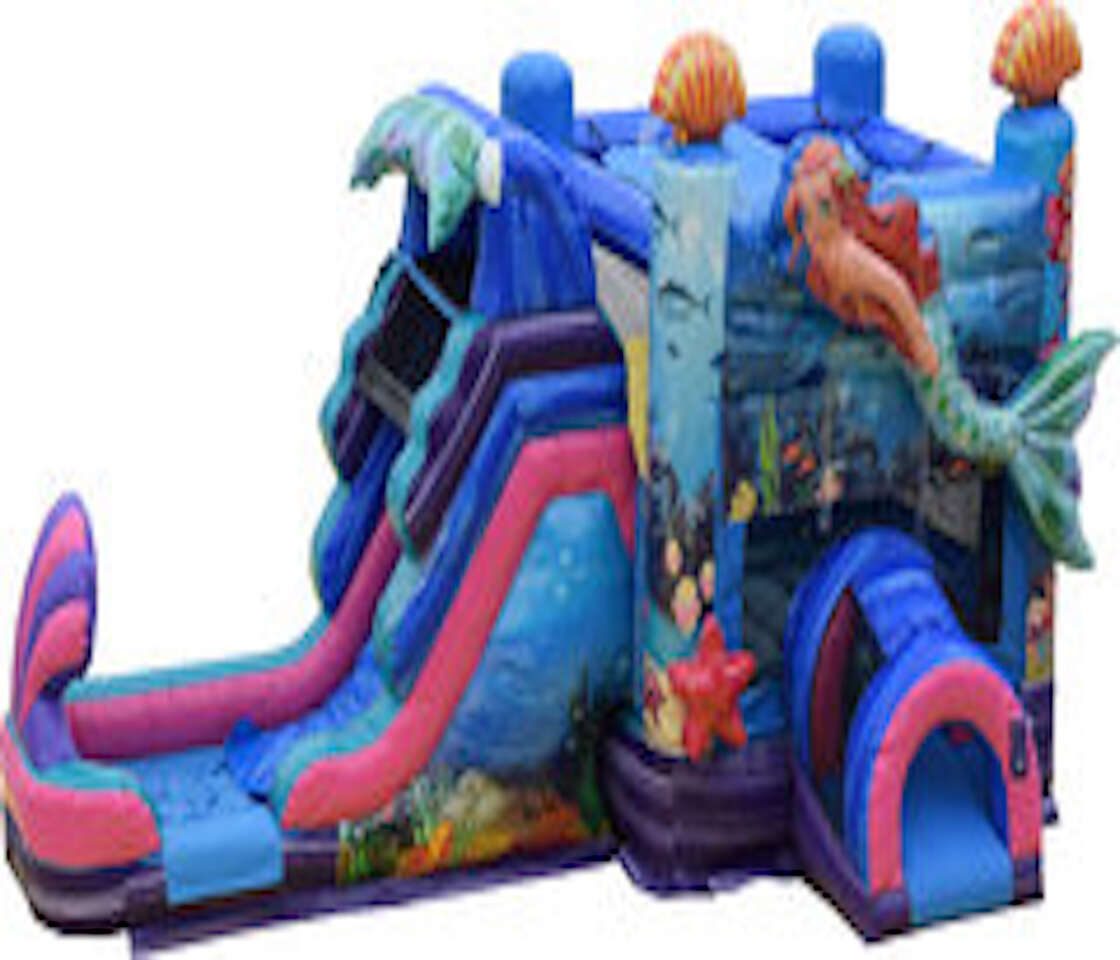mermaid bounce house combo slide