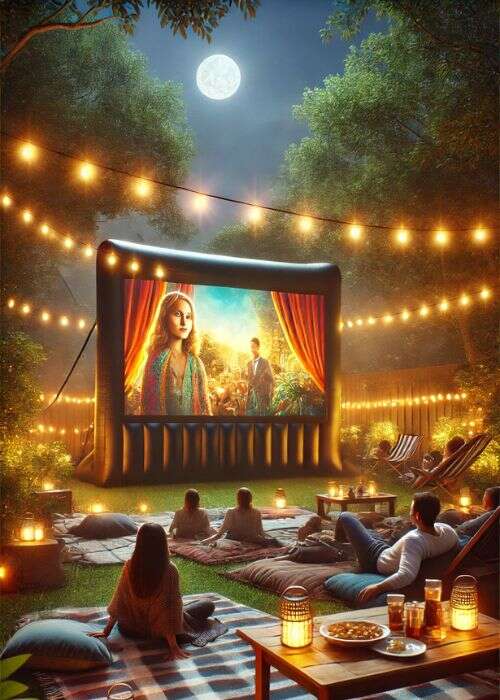 outdoor movie screen rental in Houston, TX