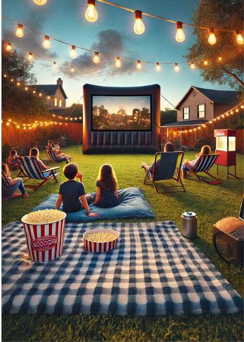 backyard movie screen rental in Dallas, TX