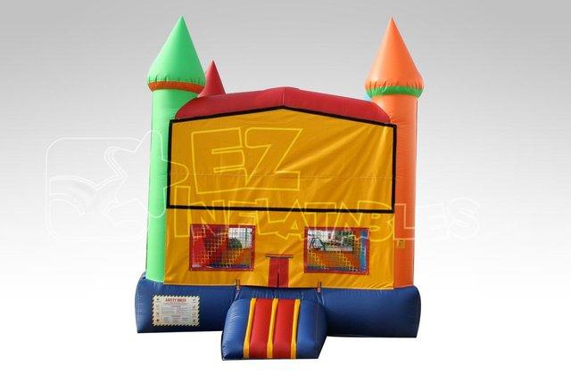 15x15 Yellow and green banner bounce house