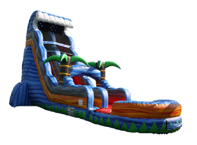 22ft Tropical Tsunami Water Slide with Pool