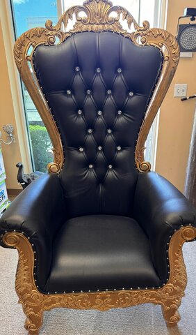 Black & Gold Single Throne Chair