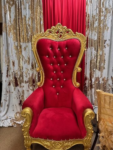 Red & Gold Single Throne Chair