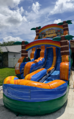 18 Ft Dual Lane Tiki Plunge Water Slide