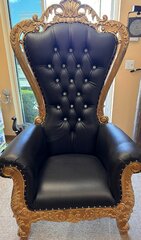 Black & Gold Single Throne Chair