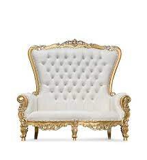 Gold & White Double Throne Chair