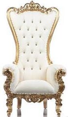 Gold & White Single Throne Chair