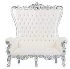 Silver & White Double Throne Chair