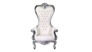Silver & White Single Throne Chair