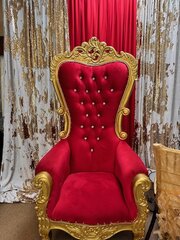 Reg & Gold Throne Chair