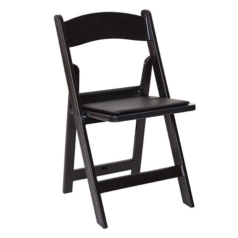 Black Padded Resin Folding Chair