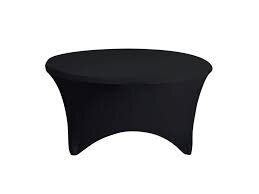 60” round spandex linen black