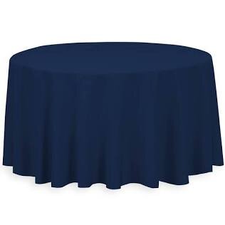 120” Round linen navy