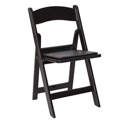 Black Padded Resin Folding Chair