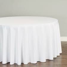 132” Round Linen white