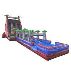 22ft Dual Lane Jungle Slide w/ Slip and Slide