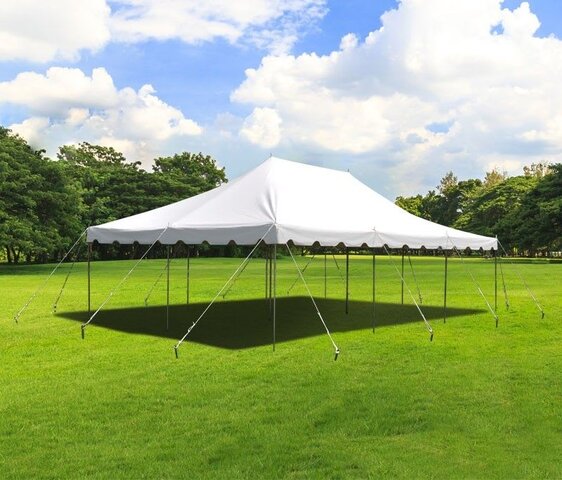 20'x30' White Canopy Pole Tent 