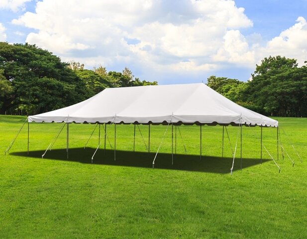 20'x40' White Canopy Pole Tent 