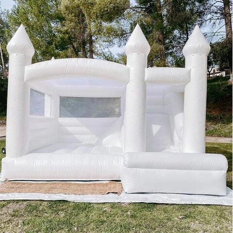White Bounce House with Slide