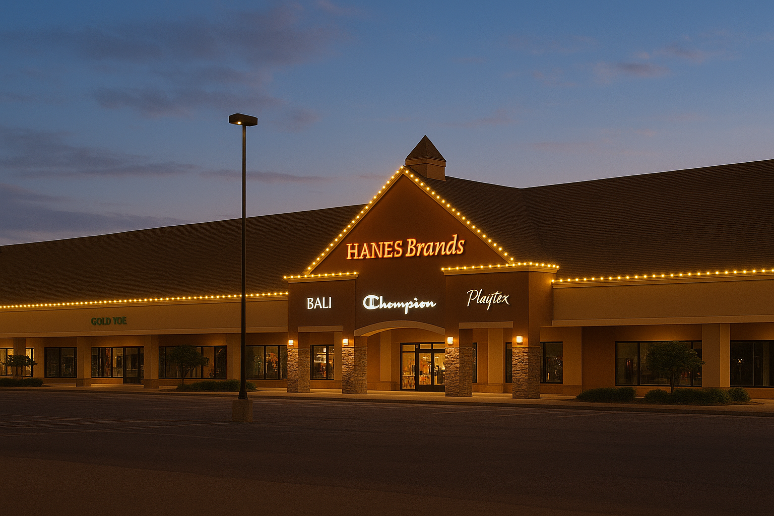Warm White Lights on a Strip Mall Warm White Lights on a Strip Mall
