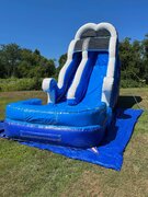 21’ Blue & White Waterslide w/ Pool