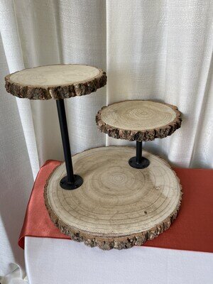 3 Tier Wooden Cake Stand Staggered