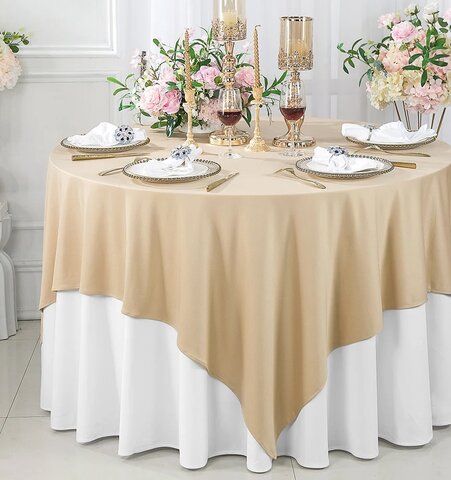 Tan 72in x 72in Square Table Cloth