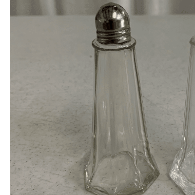 Salt And Pepper Shakers Pair Silver Tops