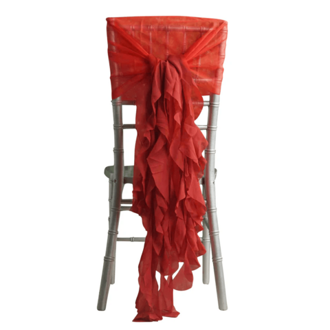 Ruffle Chair Tie Red