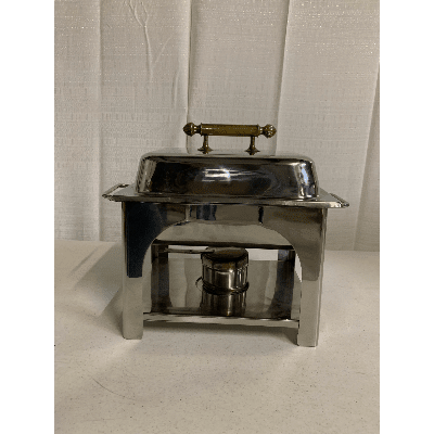 Rectangular 4 5qt Deluxe Silver with Gold Trim