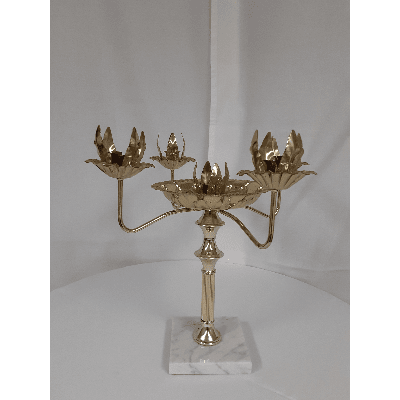 5 Lite Brass Marble Base