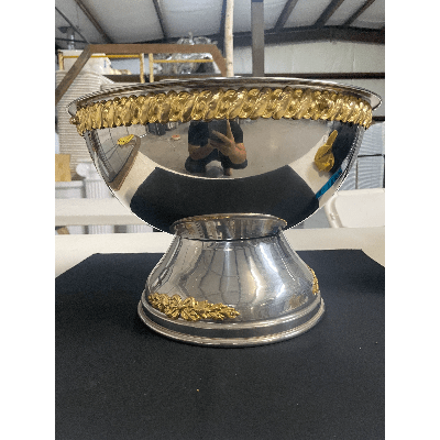 Stainless 2gal with Gold Trim