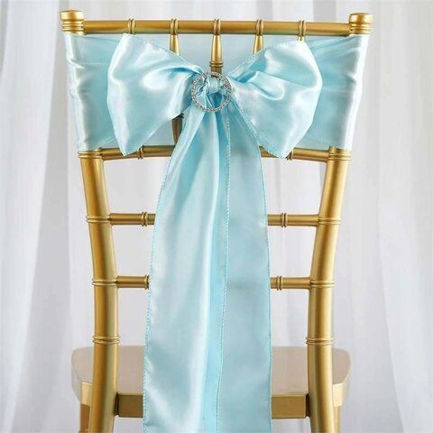 Light Blue Satin Chair Ties