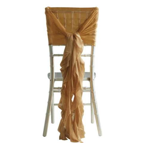 Ruffle Chair Tie Gold