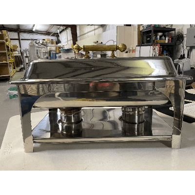 Rectangular 8qt Deluxe Silver with Gold Trim