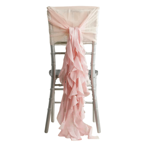 Ruffle Chair Tie Blush Light Pink