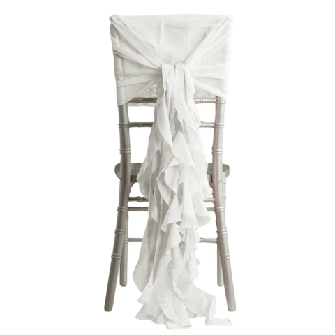 Ruffle Chair Tie Ivory