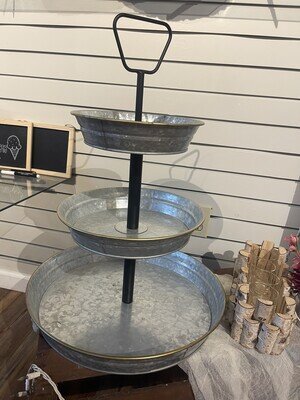 3 Tier Rustic Metal Cupcake Stand