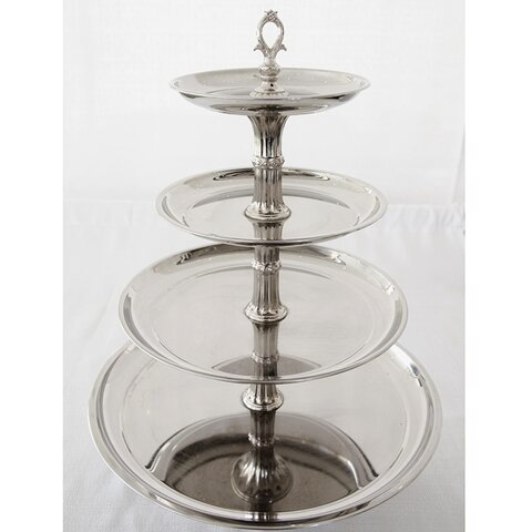 4 tier stainless serving tray