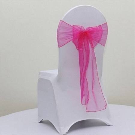 Hot Pink Organza Chair Ties
