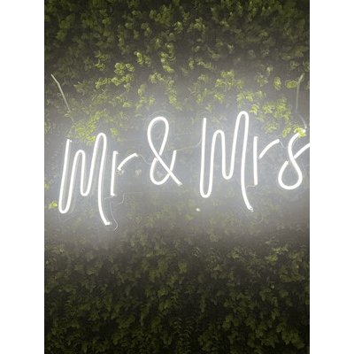 Mr and Mrs Sign Illuminated