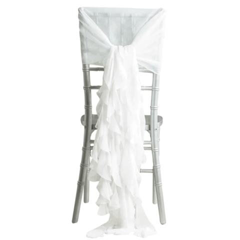 Ruffle Chair Tie White