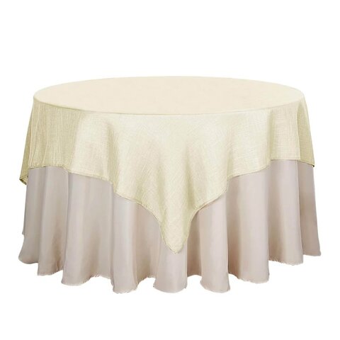 Square 84in x 84in Ivory Shalimar Table Cloth Overlay