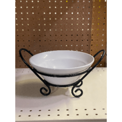 White Bowl 40oz 8.5 Dia - 7.5' Black Stand