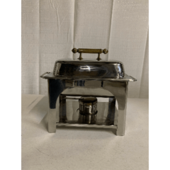 Rectangular 4.5qt Deluxe Silver w/ Gold Trim